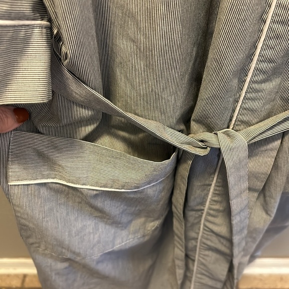 Pierre Cardin Striped Long Belted Pocket Bath Robe Sleepwear Men’s One Size - Picture 5 of 7